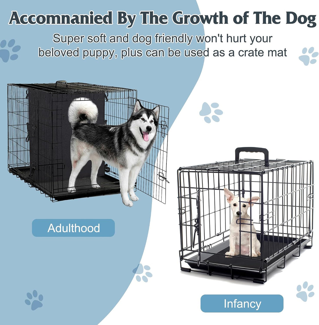 Leekalos Soft Dog Crate Divider Panel (Divider Only, Without Crate)