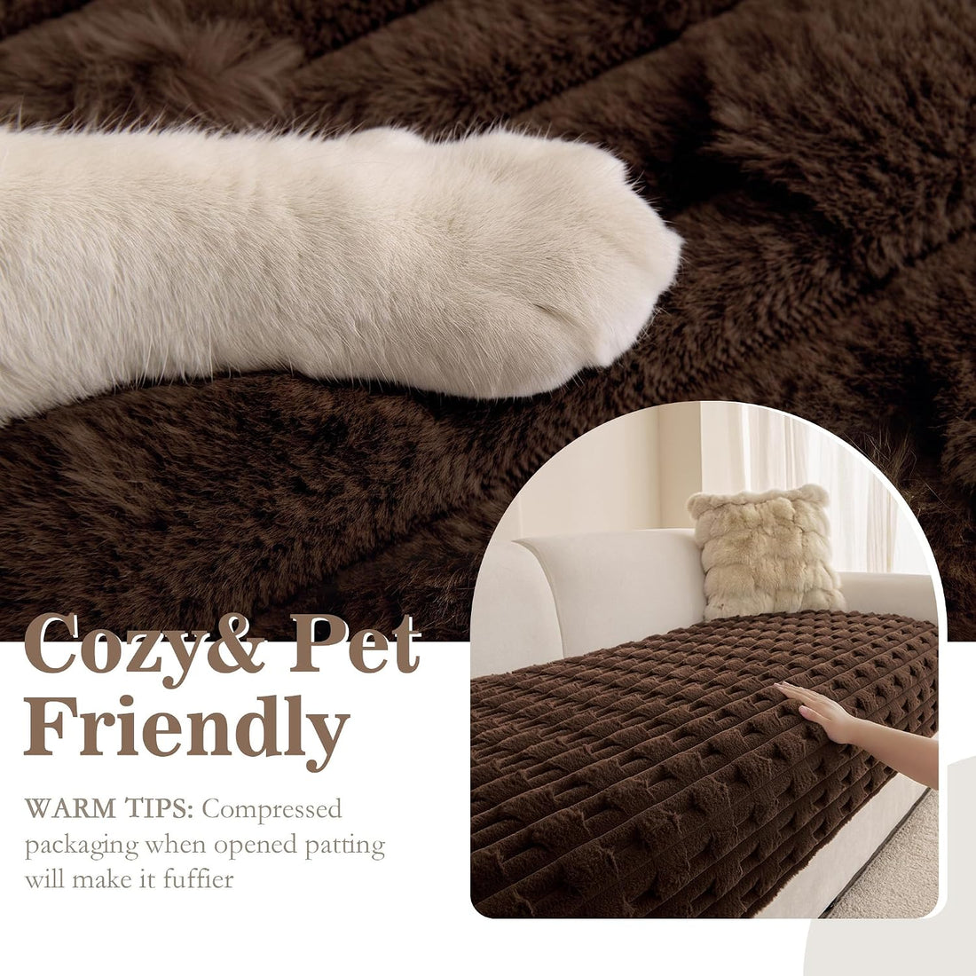 MYSKY HOME Waterproof Couch Covers for Dogs Washable, Chocolate