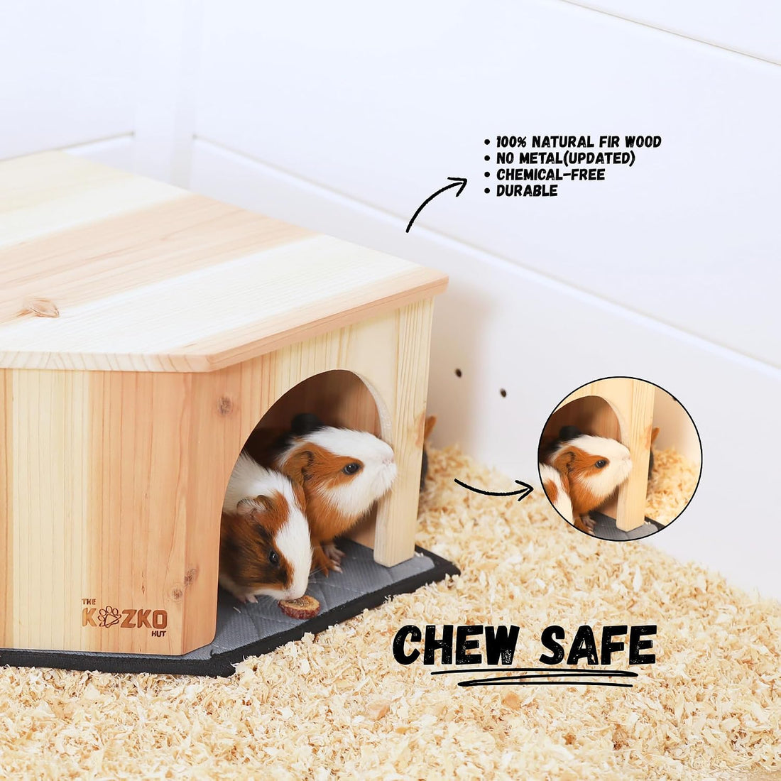 Wooden Guinea Pig Corner Hideout - Hidey for Chinchilla