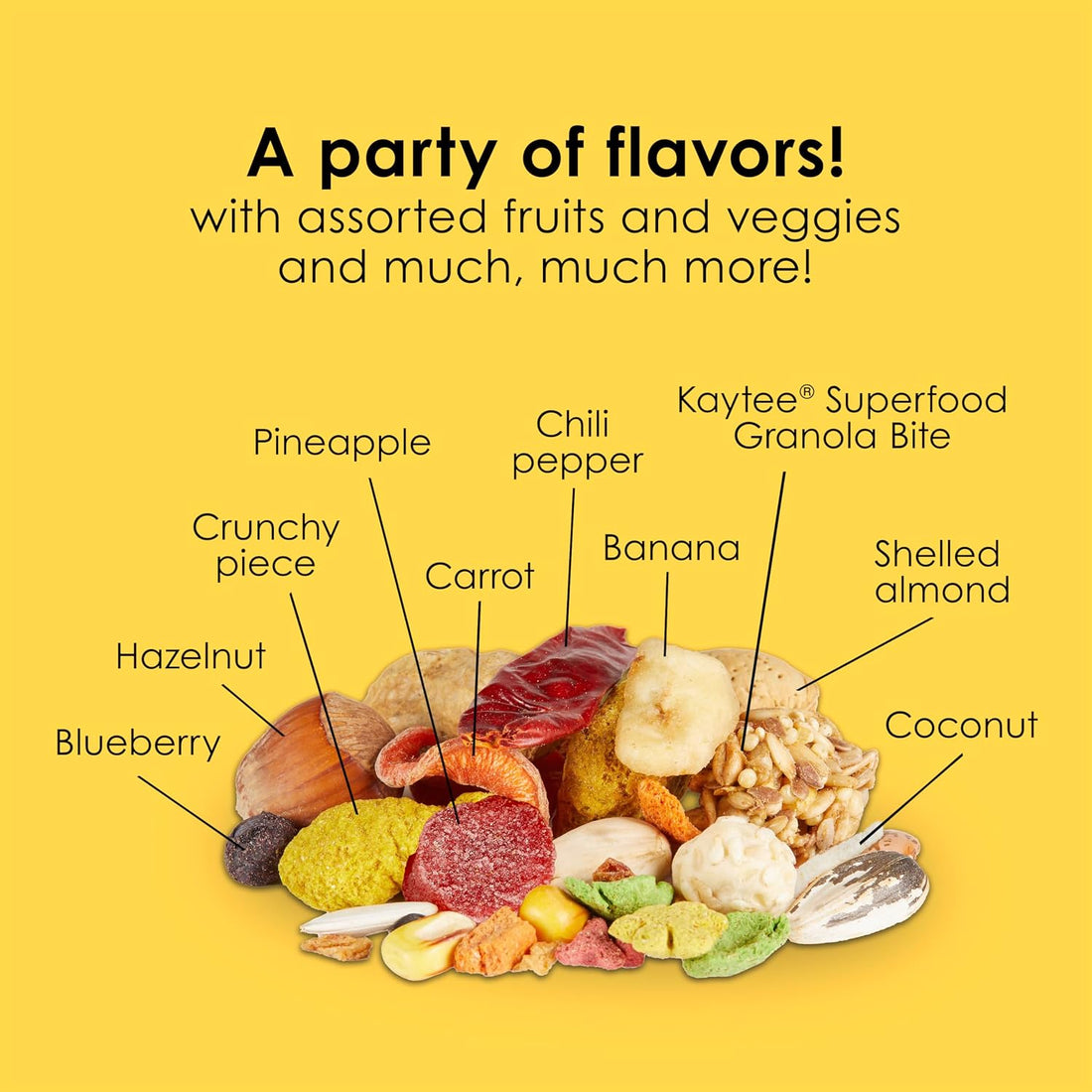 Kaytee Fiesta Macaw Food, Nutritious and Fun Blend, Supports Skin