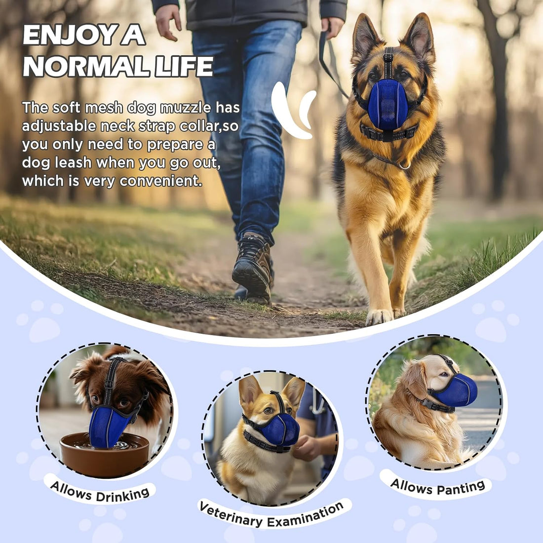 BONTHEE Dog Muzzle,Soft Nylon Muzzles Anti Biting Barking