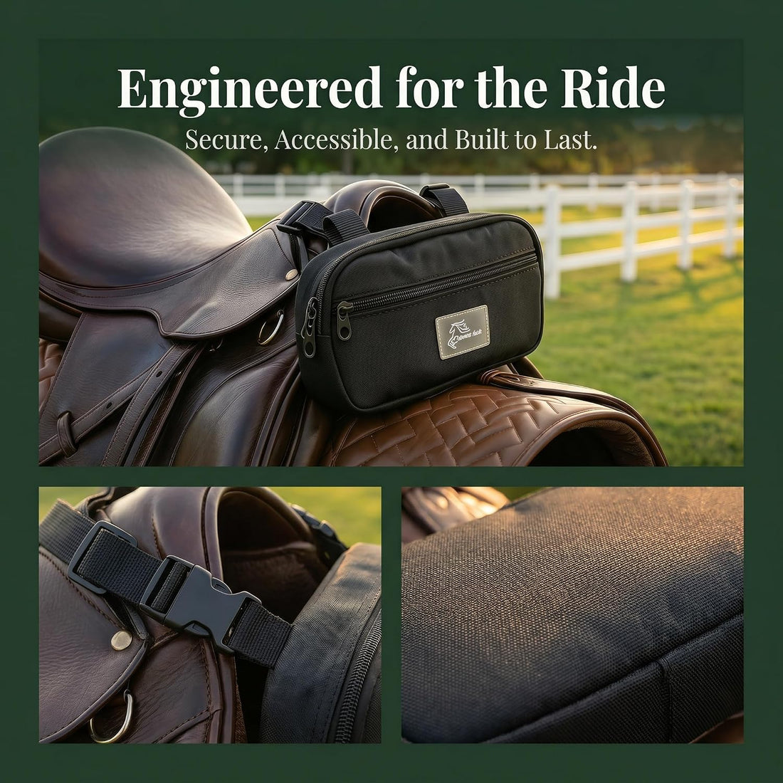 Saddle Bags for Horses, Saddle Horn Bag, Pommel Bag for Western Saddle