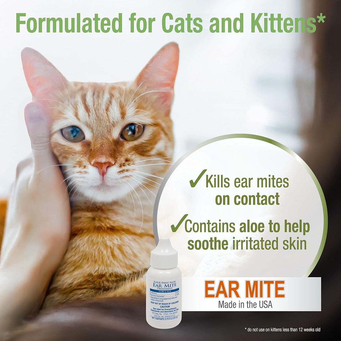 Four Paws Healthy Promise Soothing Aloe Ear Mite Remedy Solution