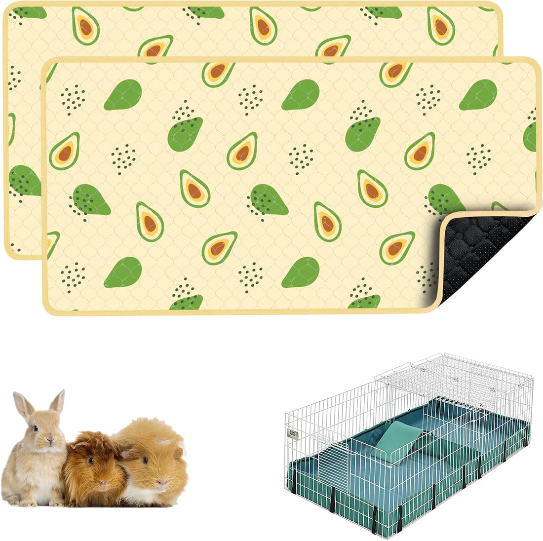 Guinea Pig Cage Liner, 49"x24" Bedding for Midwest Cage 2 Pack