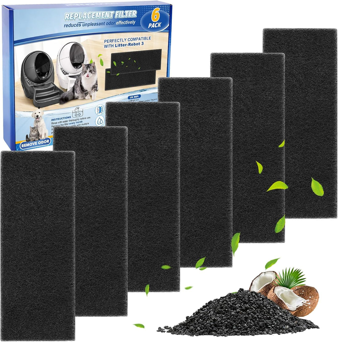 Activated Carbon Filters for Cat Litter Box 3