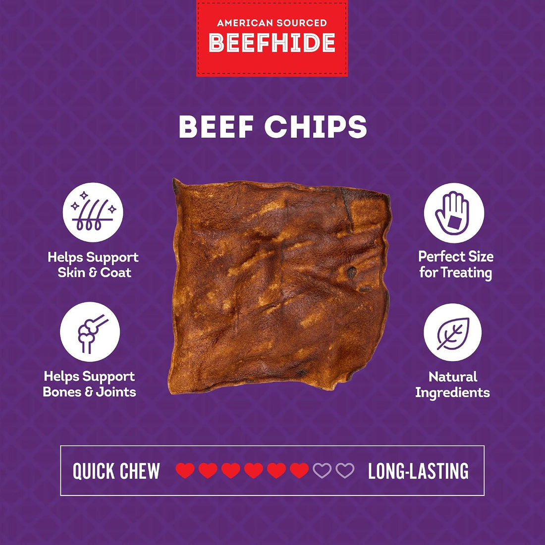 American Sourced Beefhide Chips Dog Chew Treats - Beef Flavor