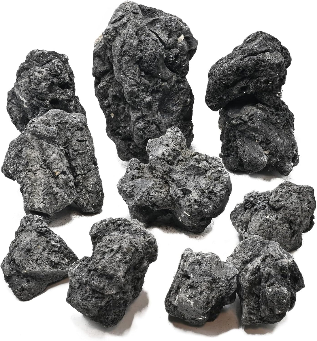 Black Lava Rock 5lb Natural Volcanic Stone for Fish Tank,3 Pcs 4-6 in