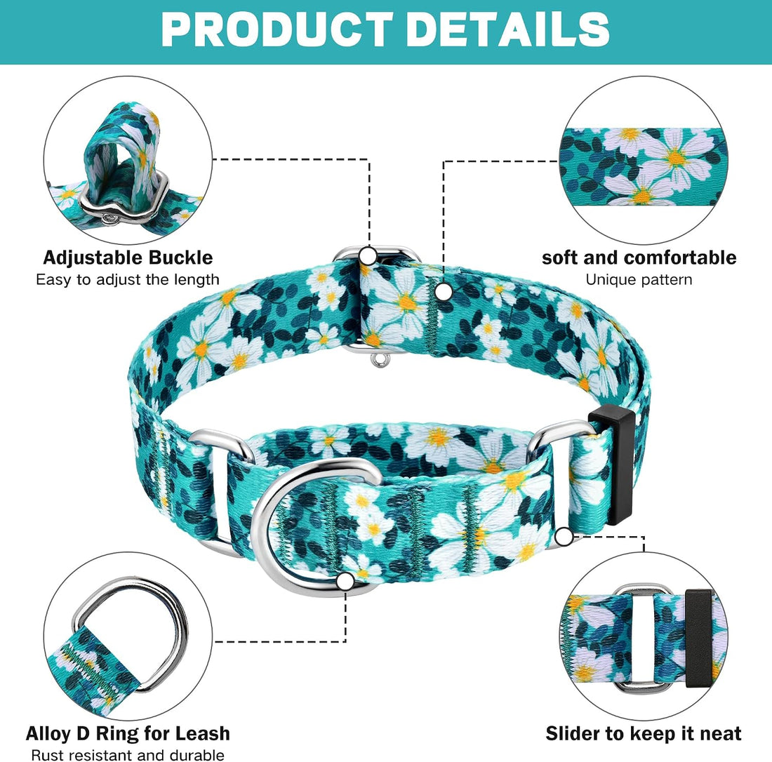 Hikiko Martingale Dog Collar Without Buckle,Escape Proof No Pull,M