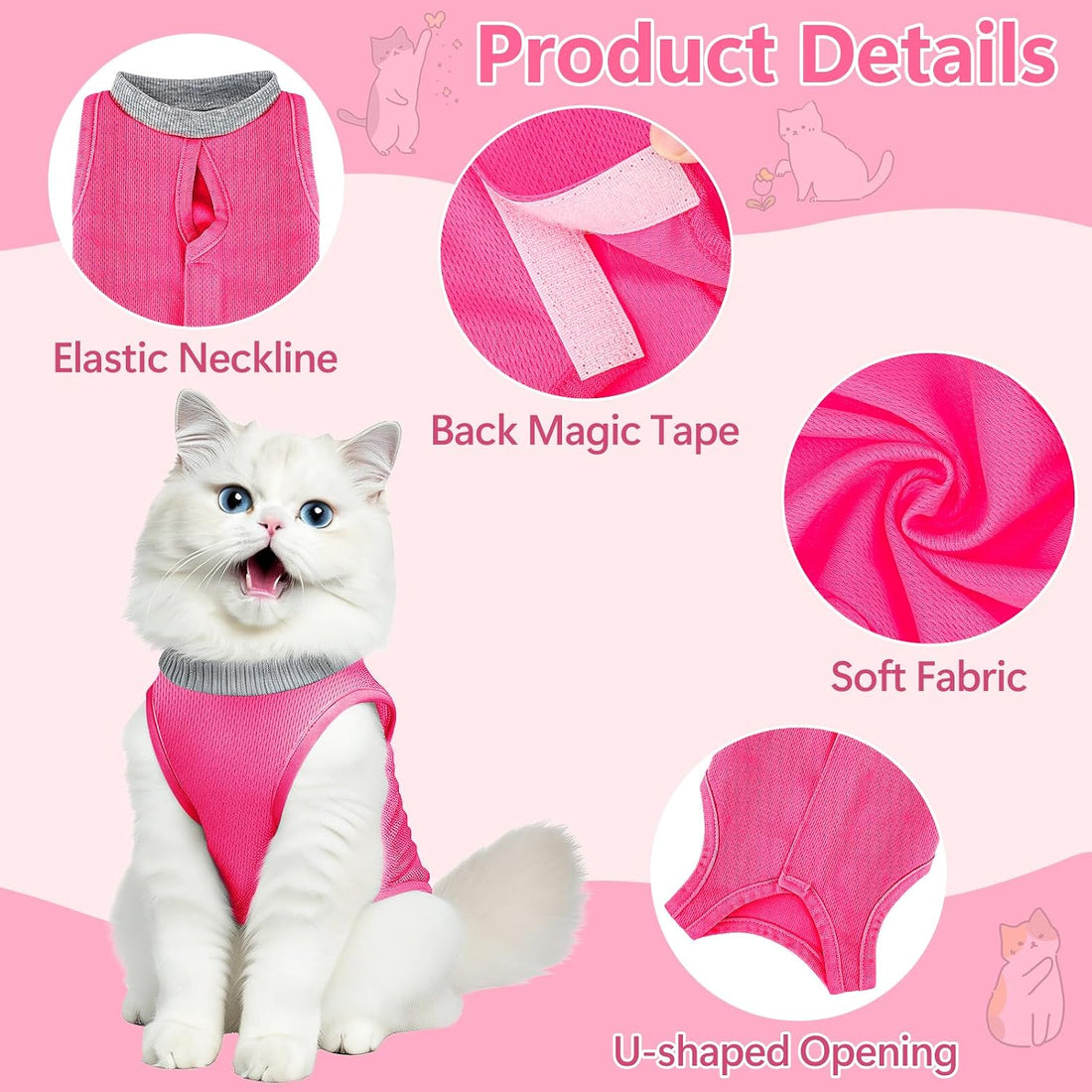 Coppthinktu Cat Recovery Suit Cat Onesie After Surgery