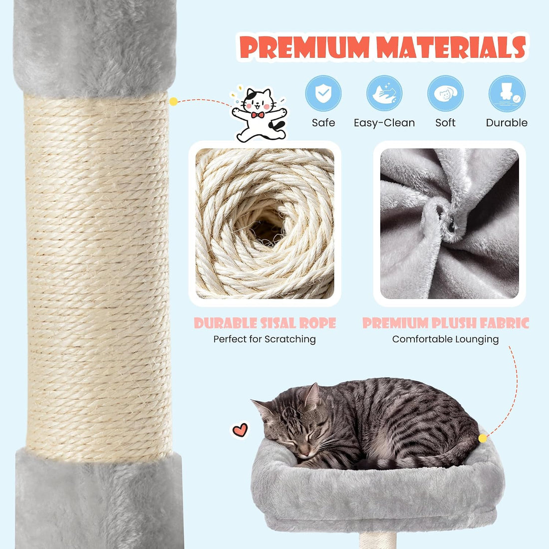 SHA CERLIN 83 in Cat Tree Tower for Indoor Adult Felines