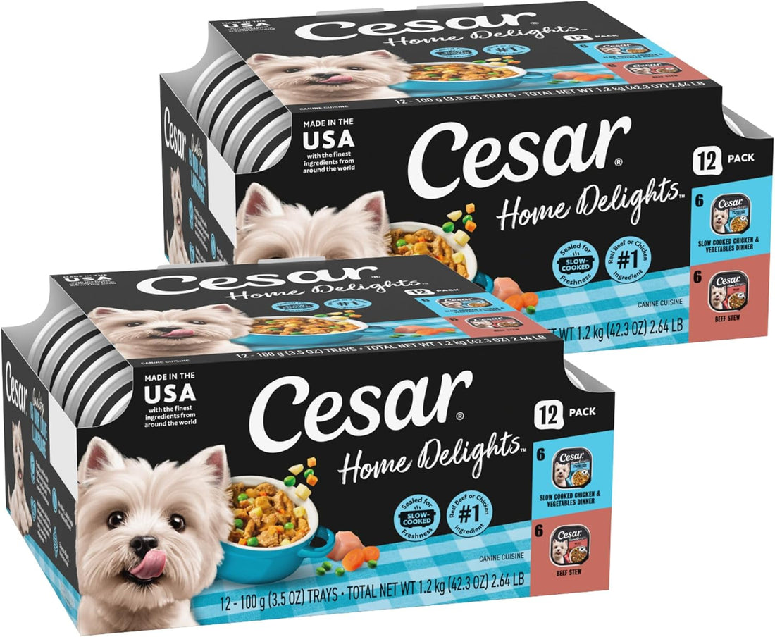 Cesar Home Delights Adult Wet Dog Food,Pot Roast with Spring