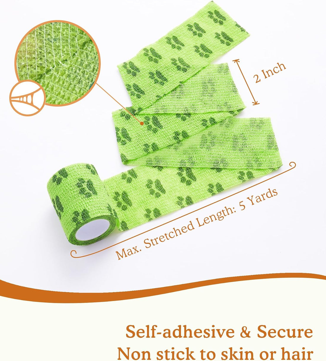 Self Adhesive Bandage Vet Wrap, 8 Rolls for Dog Cat Horse First Aid