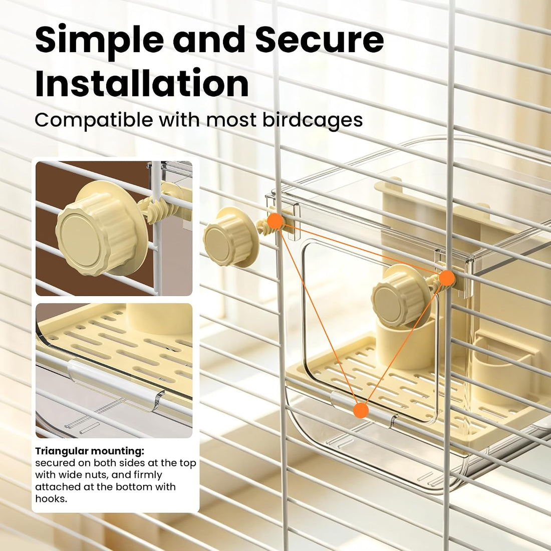 Automatic Bird Feeder for Cage,No Mess Bird Seed Food