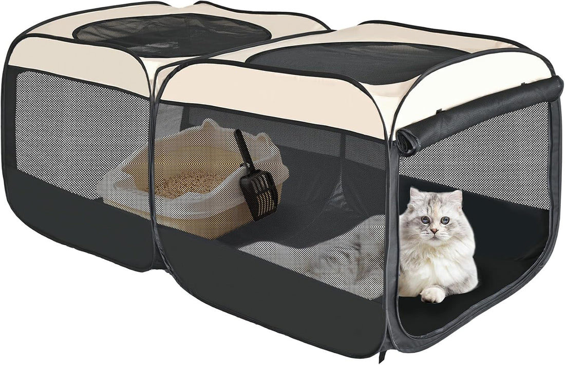 2-in-1 Dog Playpen, 58''Pop Up Cat Puppy Pet Playpen Indoor/Outdoor