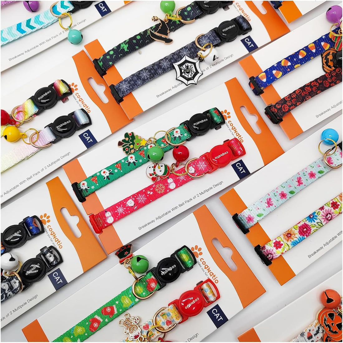 2 Pack Breakaway cat Collars with Bell,Safety Quick Release Pendant