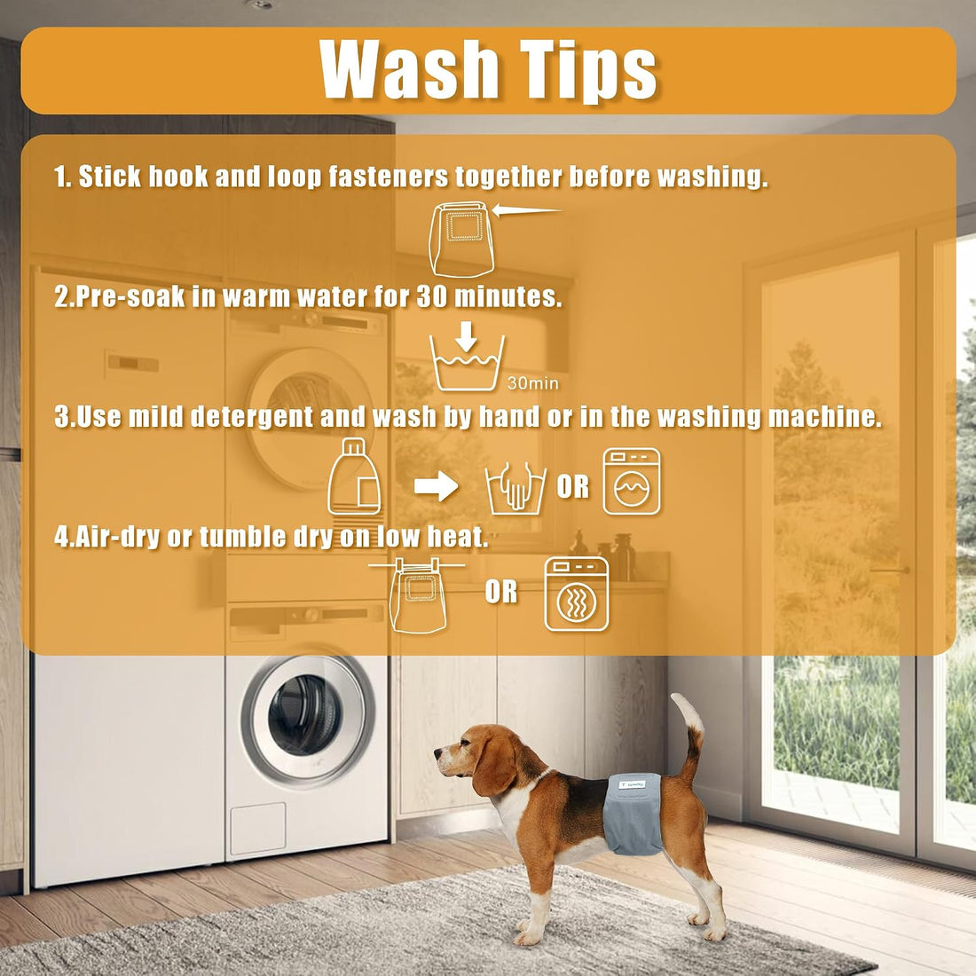 Teamoy Reusable Wrap Diapers for Male Dogs