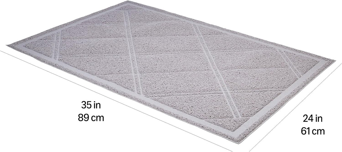 Less-Mess Litter Trapping Cat Litter Box Mat, Soft on Kitty Paws