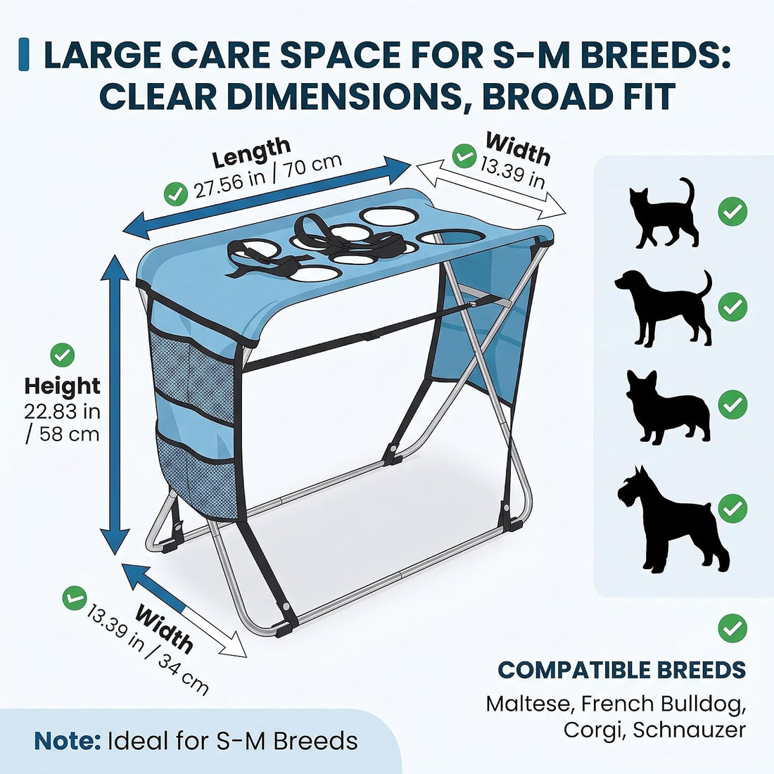 8-Hole Pet Grooming Bath Stand for Small Medium Dogs Cats