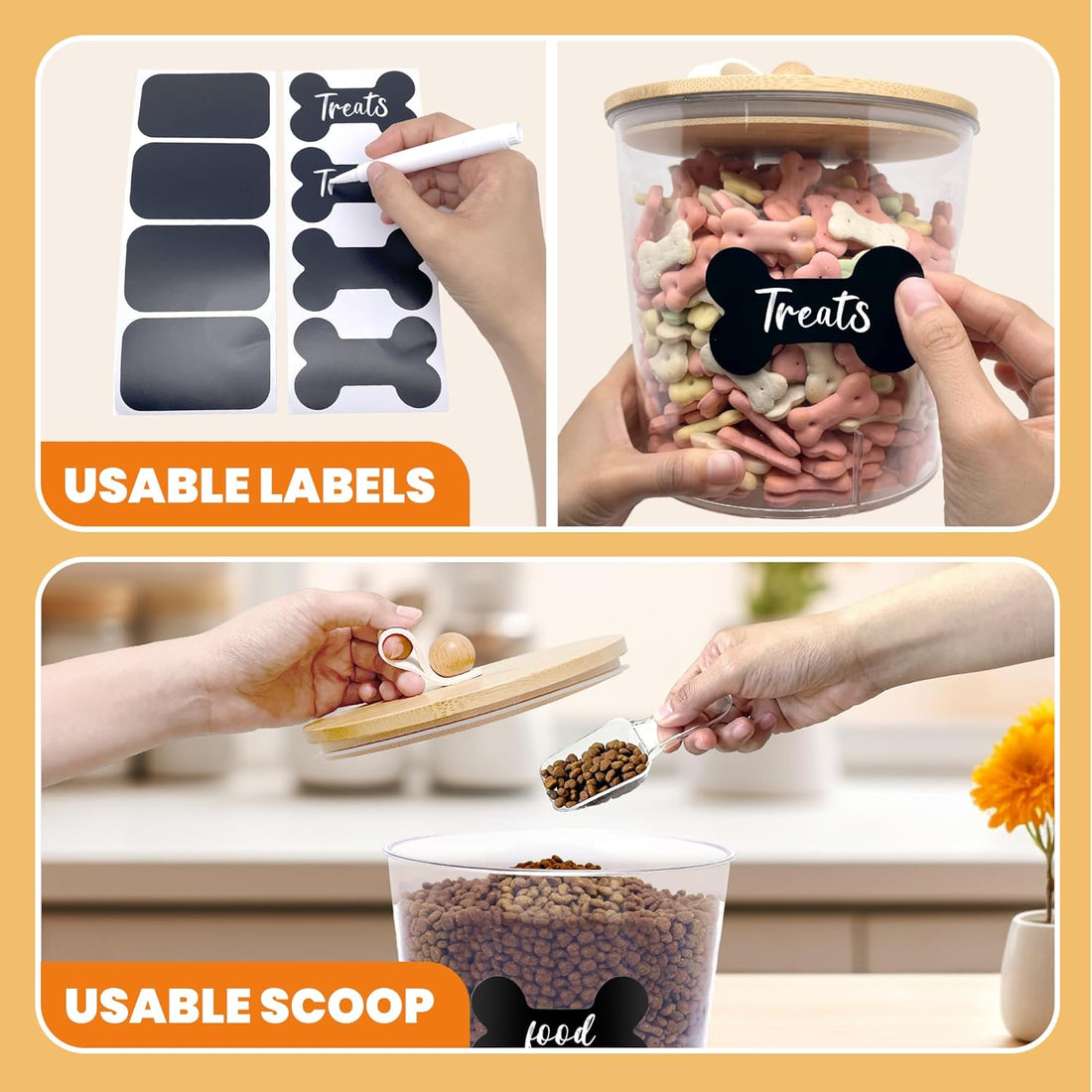 HOYTAMDAR 3 Pack Airtight Dog Food Storage Container