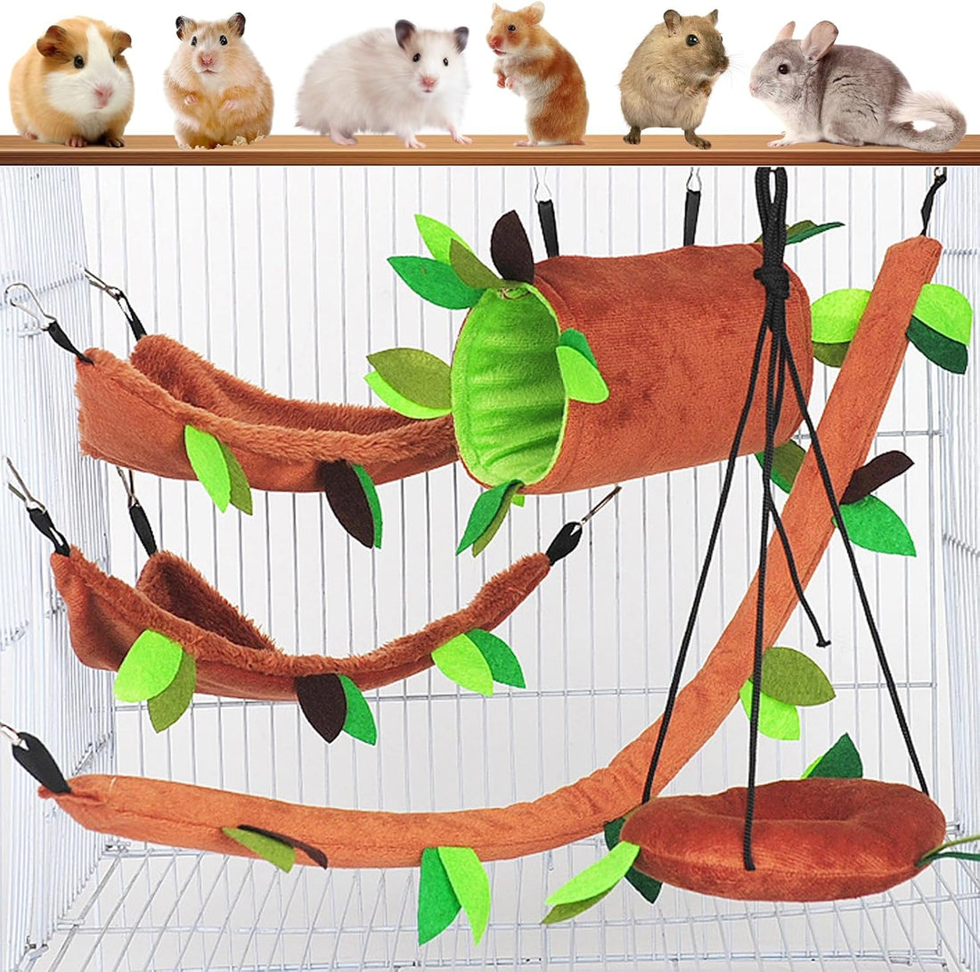 5Pcs Hamster Hammock Sugar Glider Hammock Set for Animal