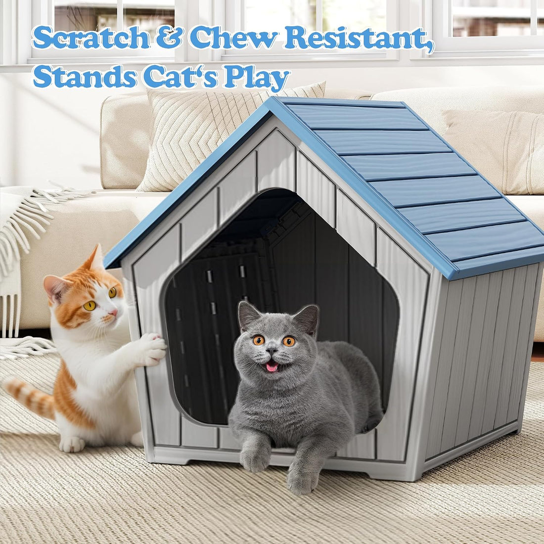 KAMABOKO Outdoor Cat House – Durable Pet Shelter with Ventilation