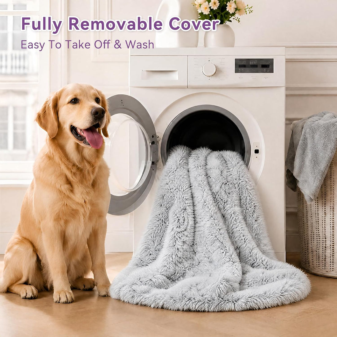 Grey Human Dog Bed - 71''x45''x12'' Size Fits Adult and Pet