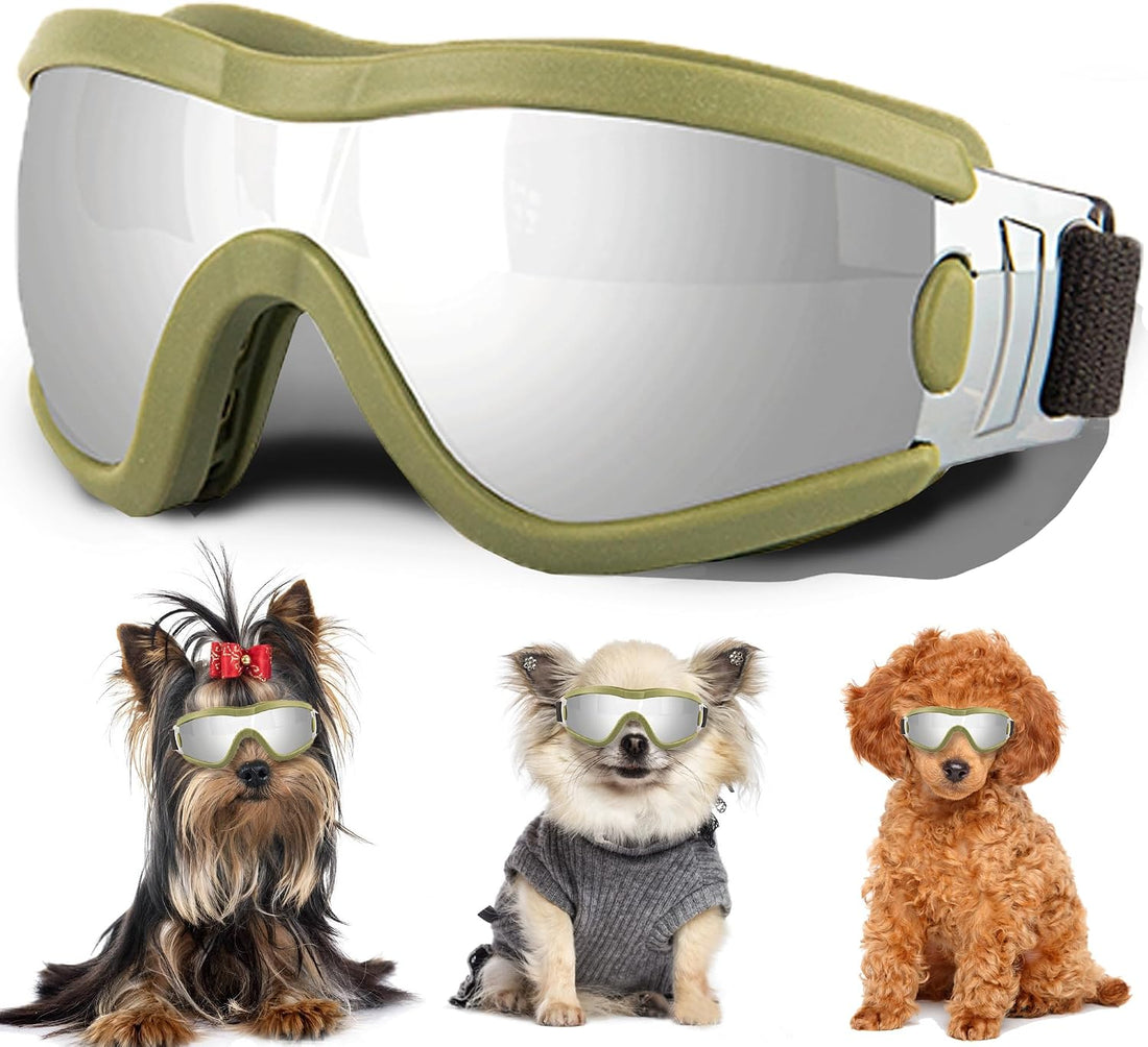 Small Dog Sunglasses with Adjustable Strap UV Protection