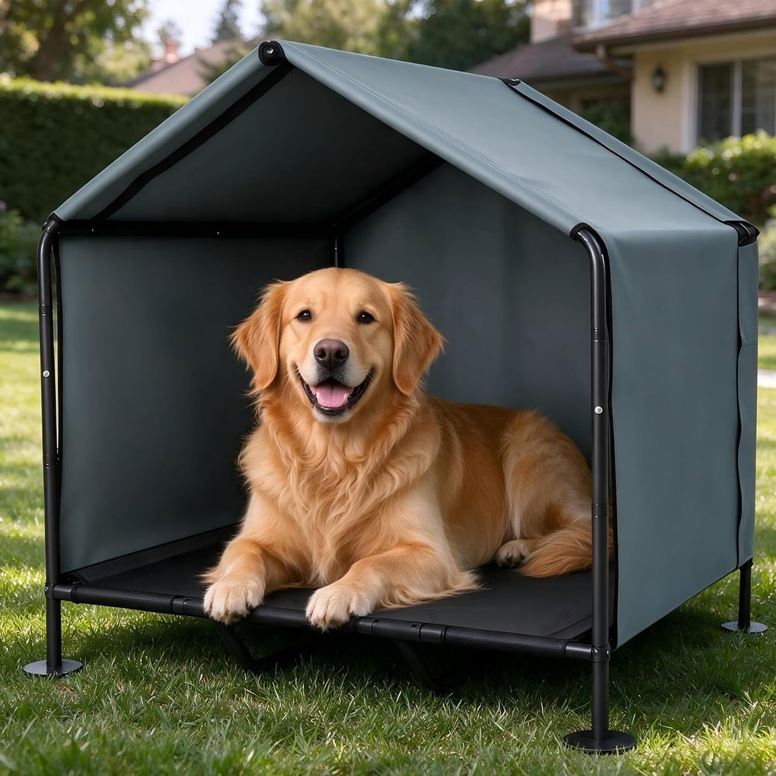 Large Dog Shade for Outside - Outdoor Dog Canopy Pet House Dog Tent