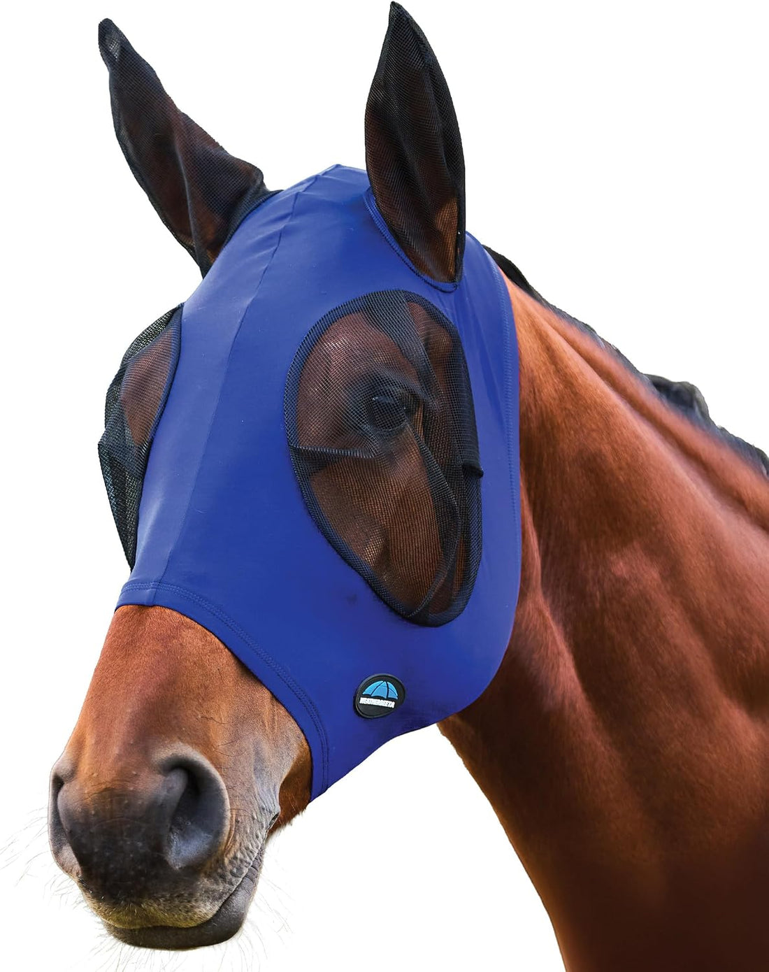 WeatherBeeta ComFiTec Stretch Fly Mask with Ears, Navy/Black, Large
