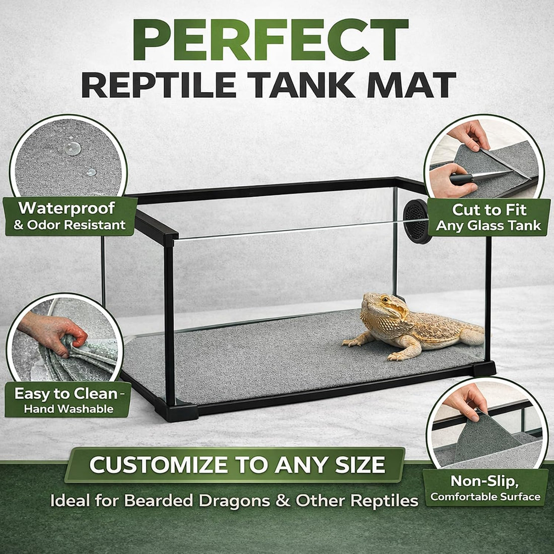 Mechpia 47" x 24" Large Reptile Carpet Terrarium Liner Bedding