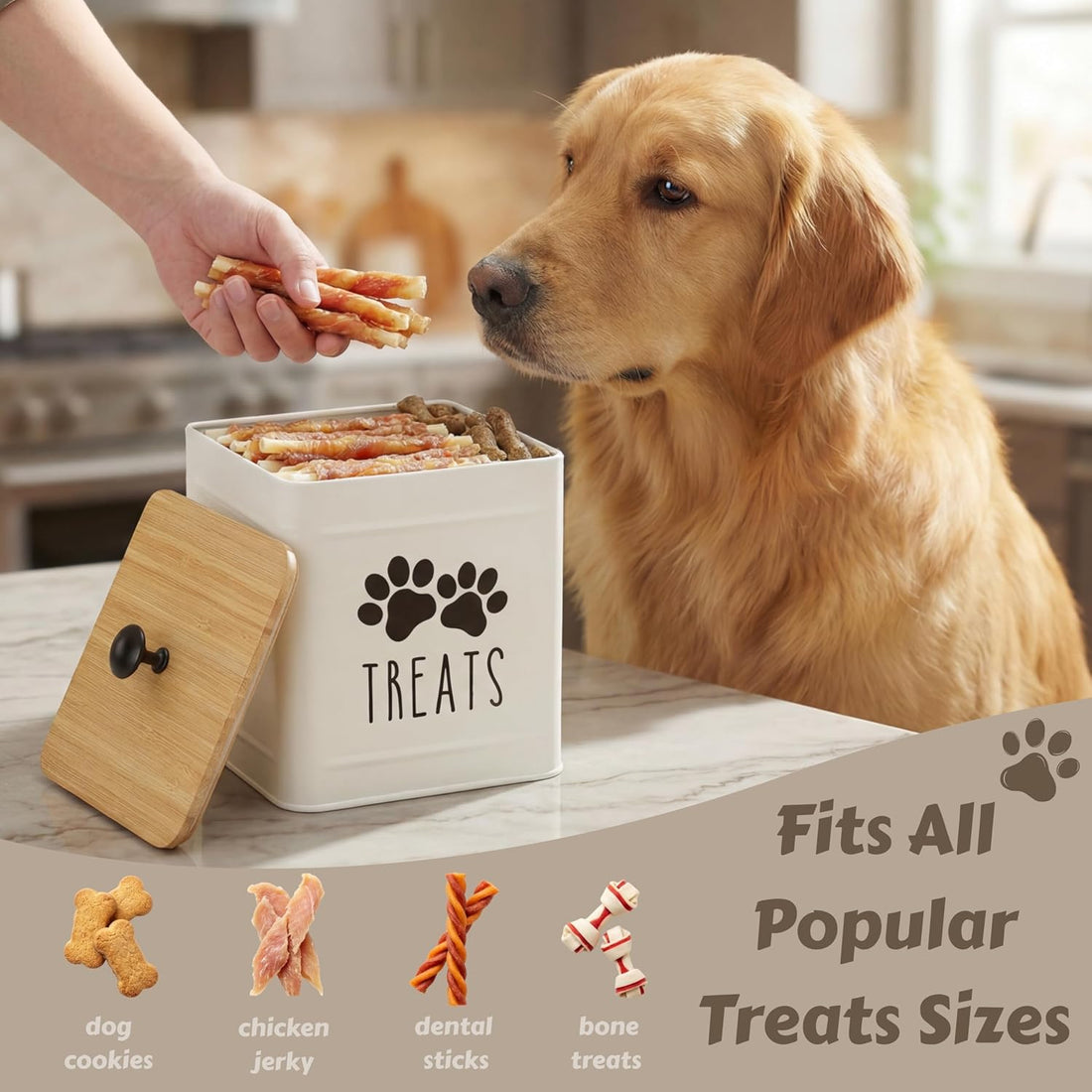 PERFNIQUE Dog Treat Container, Airtight Dog Treat Jar