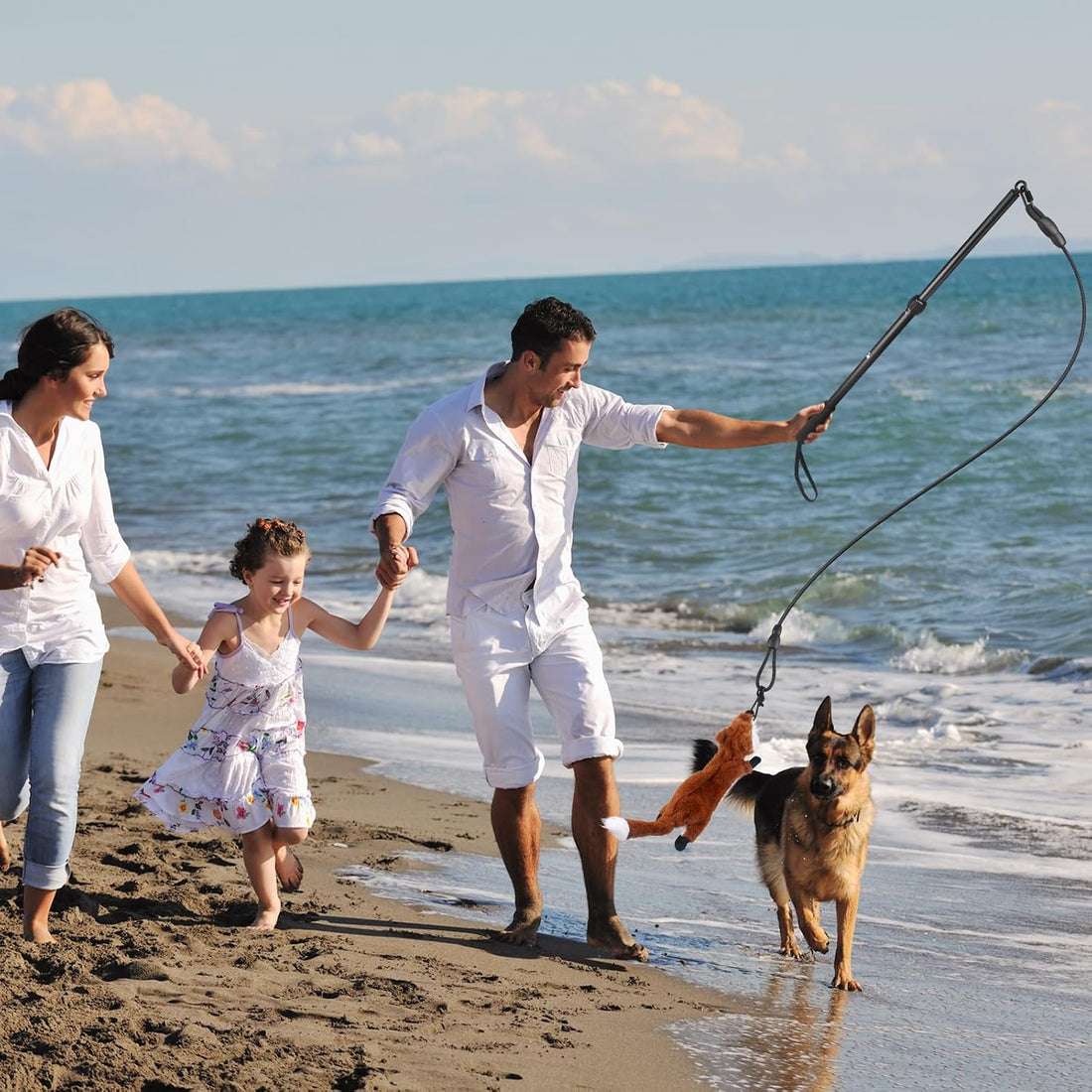 YILAKO Flirt Pole for Dogs - Heavy Duty Interactive Dog Rope Toy