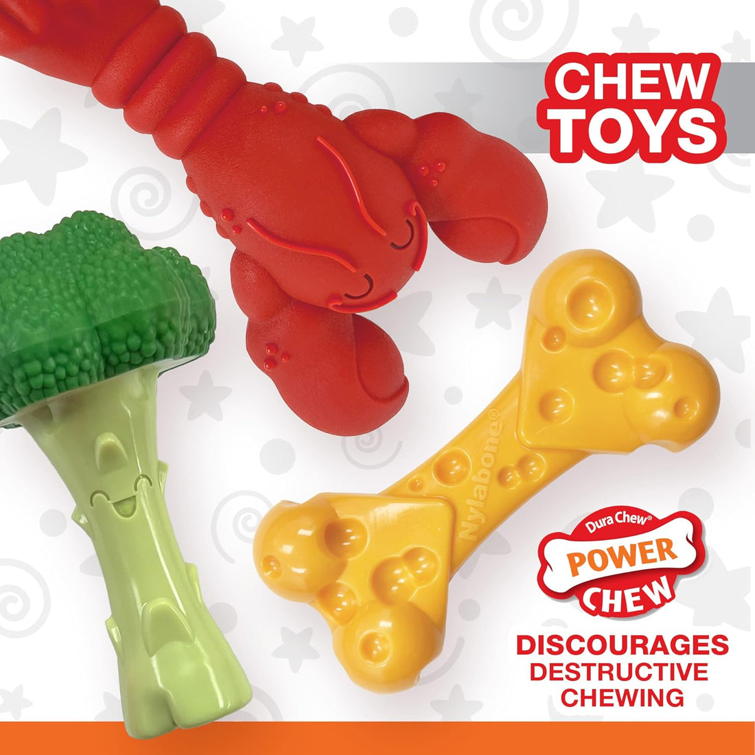 Nylabone Power Chew Toy Bundle, Dog Toys for Aggressive Chewers