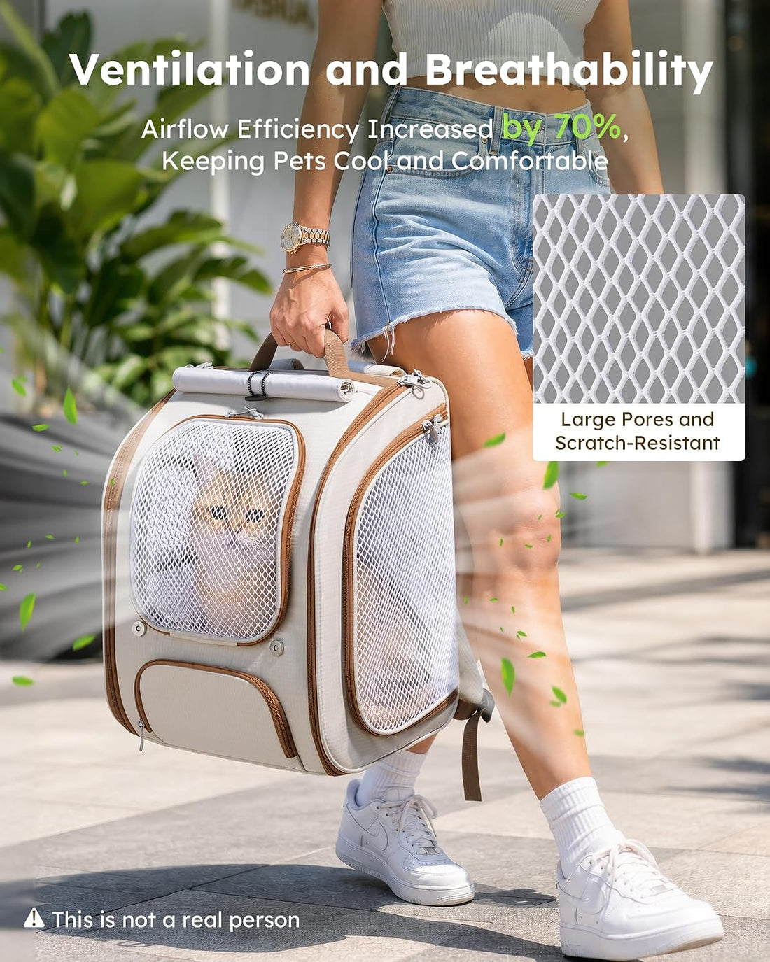Pecute Cat Backpack Carrier, Spacious & Breathable Pet Backpack