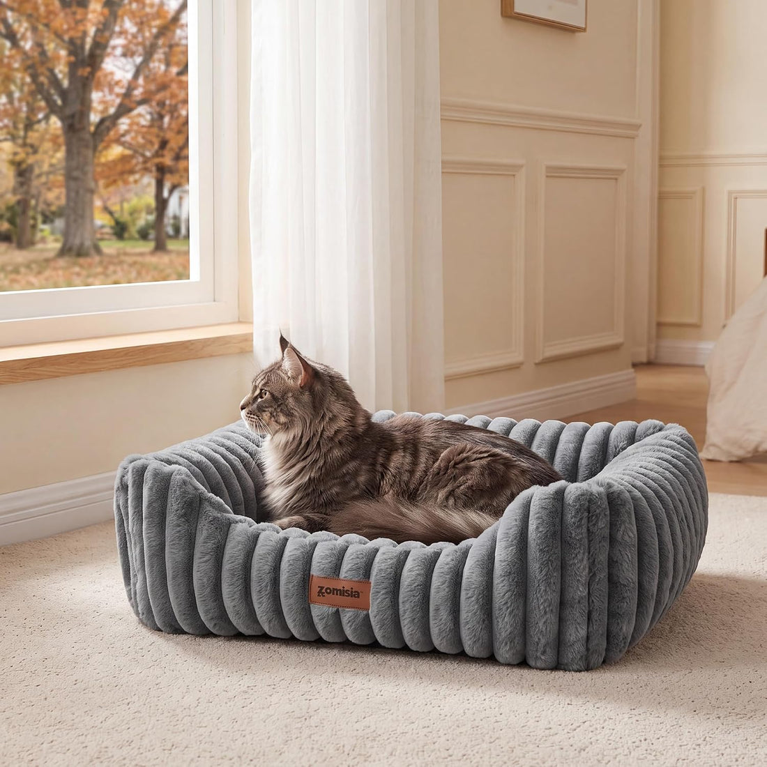 ZOMISIA Orthopedic Large Cat Bed with Removable Washable Cover