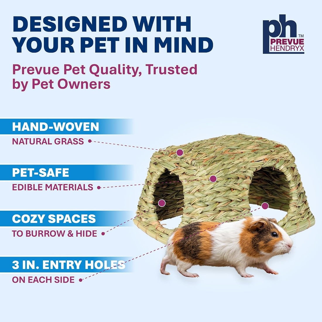 Prevue Pet Products Nature's Hideaway Grass Hut Small Animal Toy