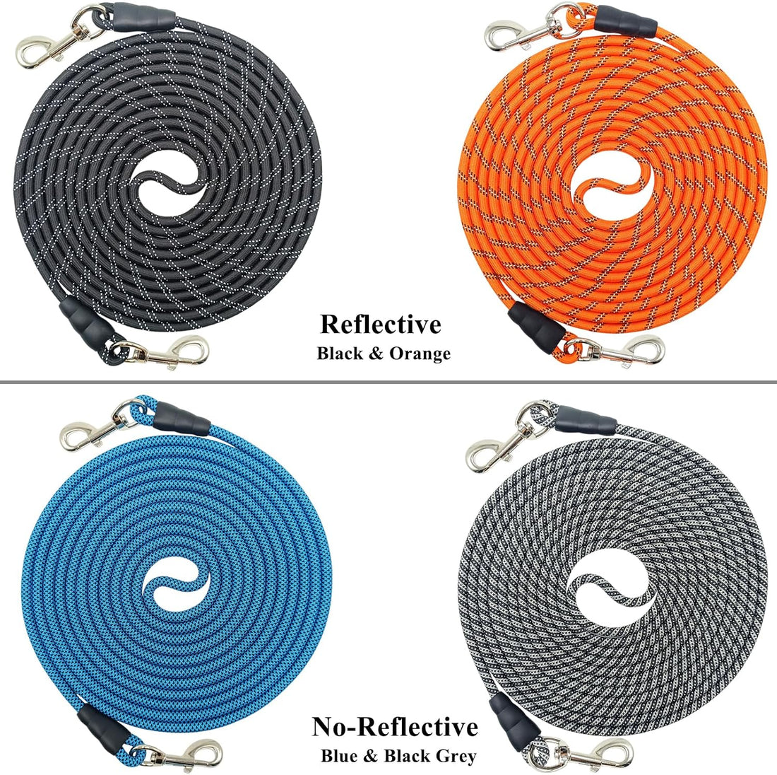 15/20/40/60/75FT Long Dog Tether, Tie Out Rope Dog Lead for Yard