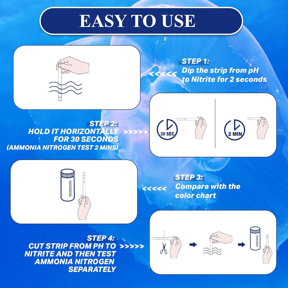 Aquarium Water Ammonia Test Strips 7 in 1