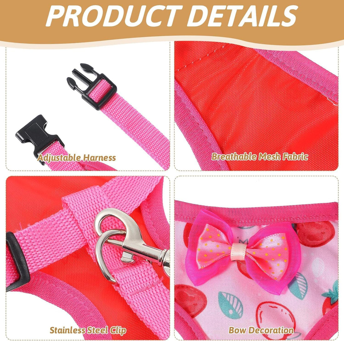 Duck Harness with Leash, Chicken Harness Vest for Goose Hans Pink