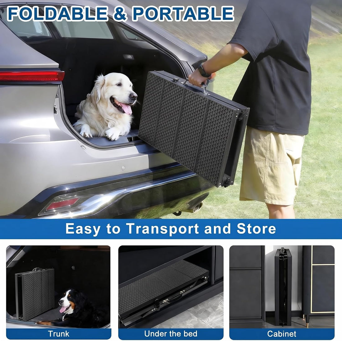 Dog Ramp for Car 71" X 17.6" Extra Long Folding Aluminum Pet Ramp