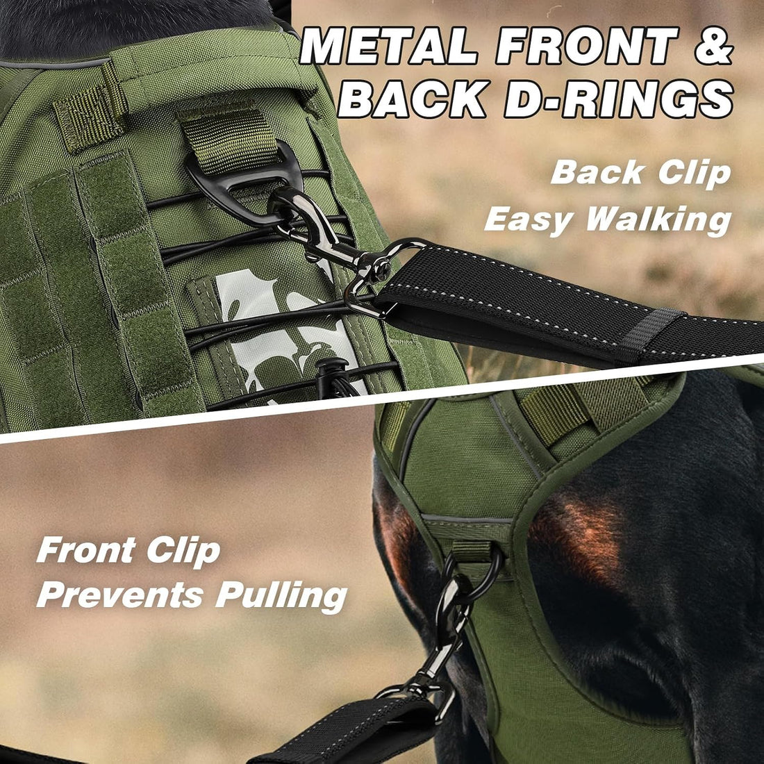 WINGOIN Tactical Dog Harness for Large Dogs