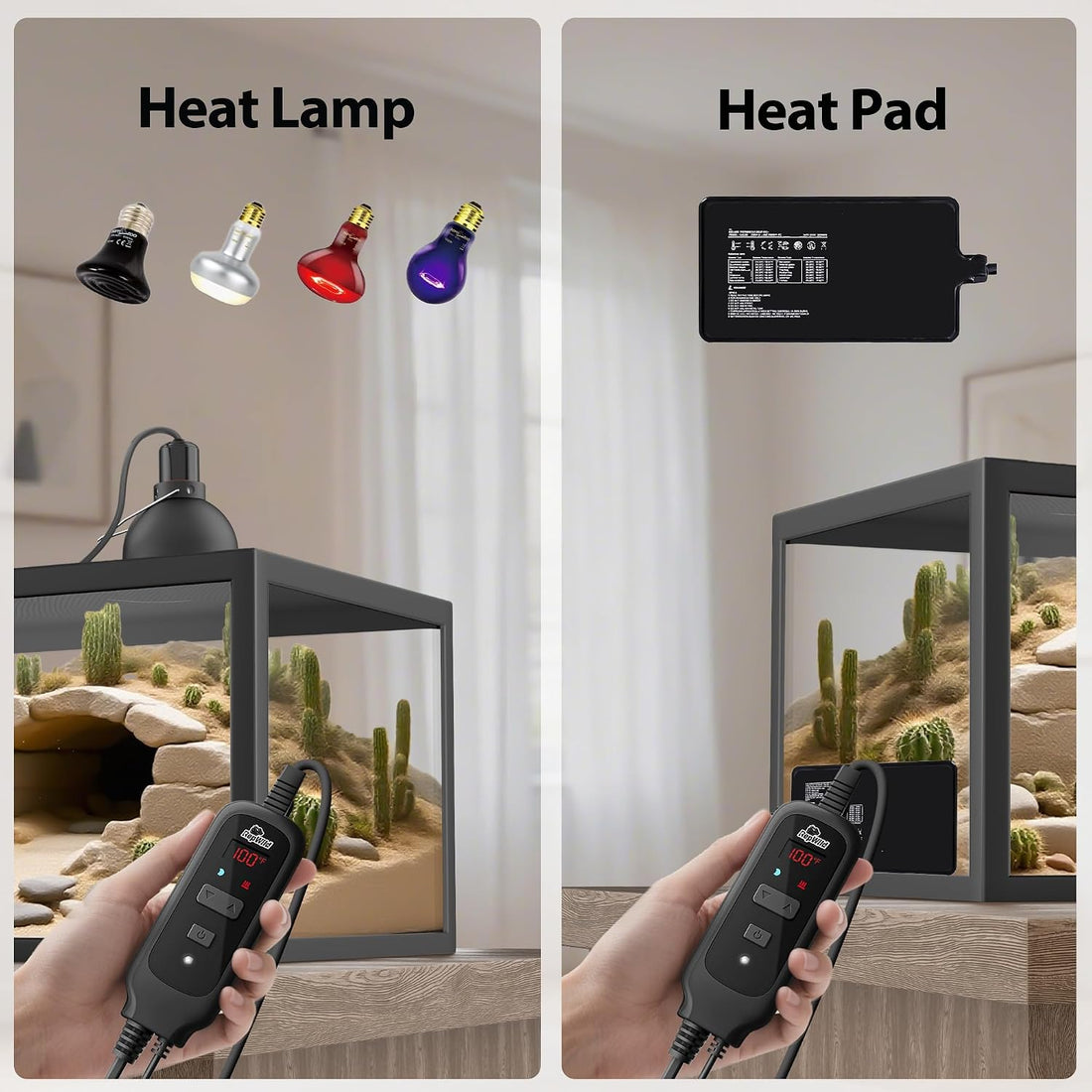 Reptile Dimming Thermostat PID Temperature Controller for Heat Lamp