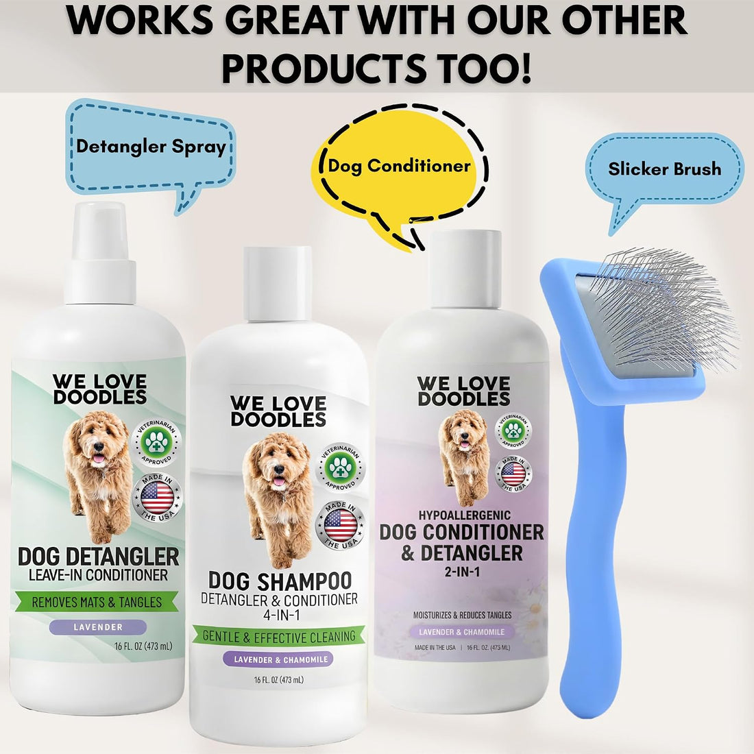 Dog Shampoo, Conditioner & Detangler - Best Shampoo for Goldendoodles