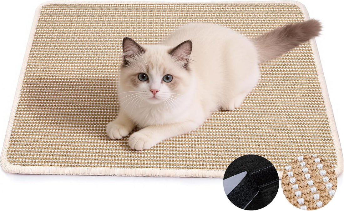 Cat Scratcher Mat, 23.6"x15.7" Natural Sisal Cat Scratch Pad