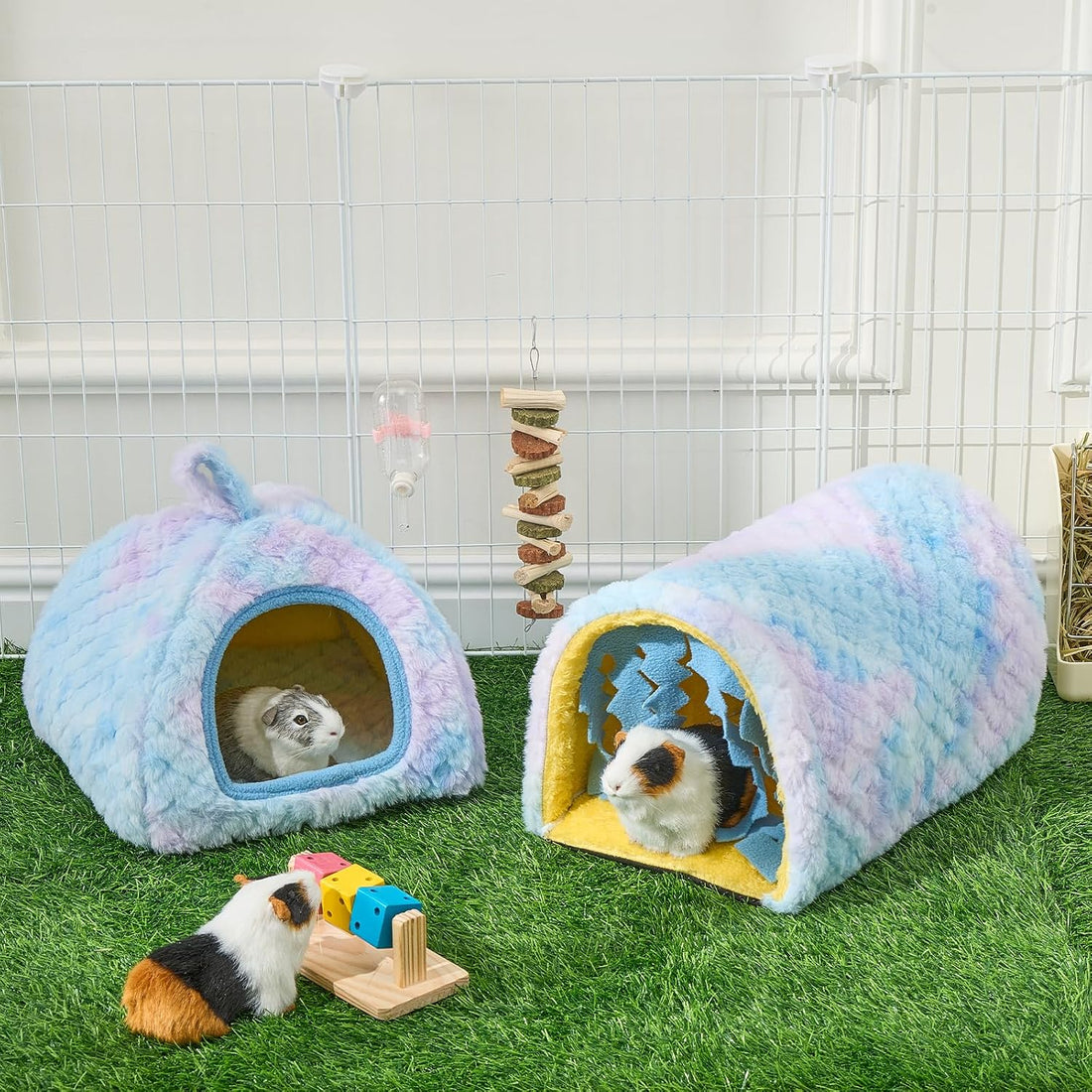 Avont 2-Pack Guinea Pig Tunnel & Hideout Bed Set