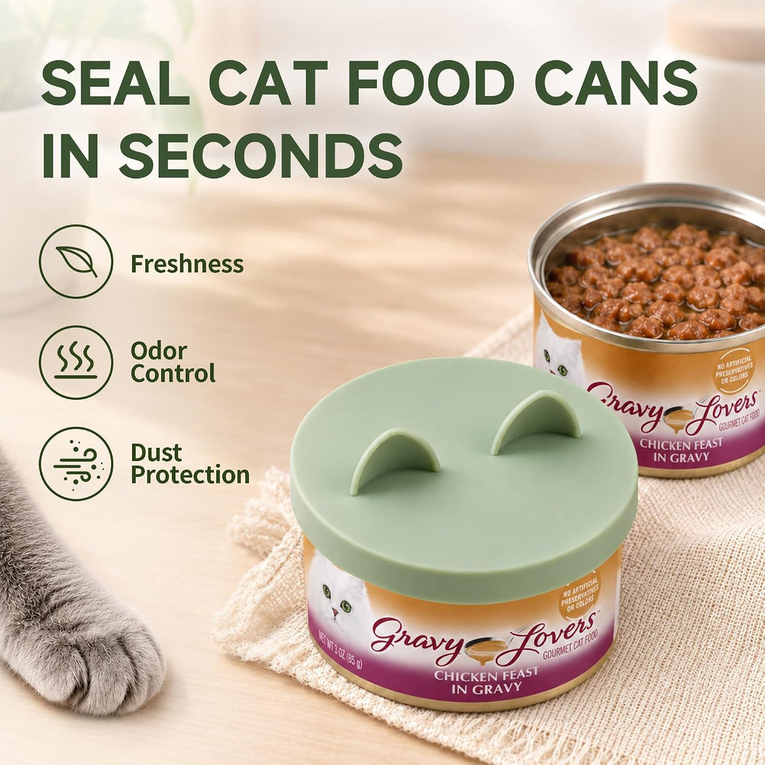OHMO 2 Pack Cat Food Can Lids
