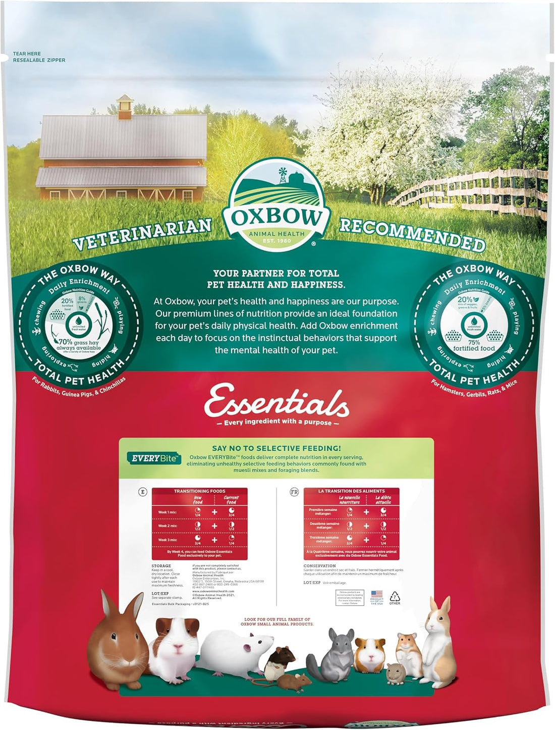 Oxbow Essentials Mouse & Young Rat Food, Complete Rodent Pellets