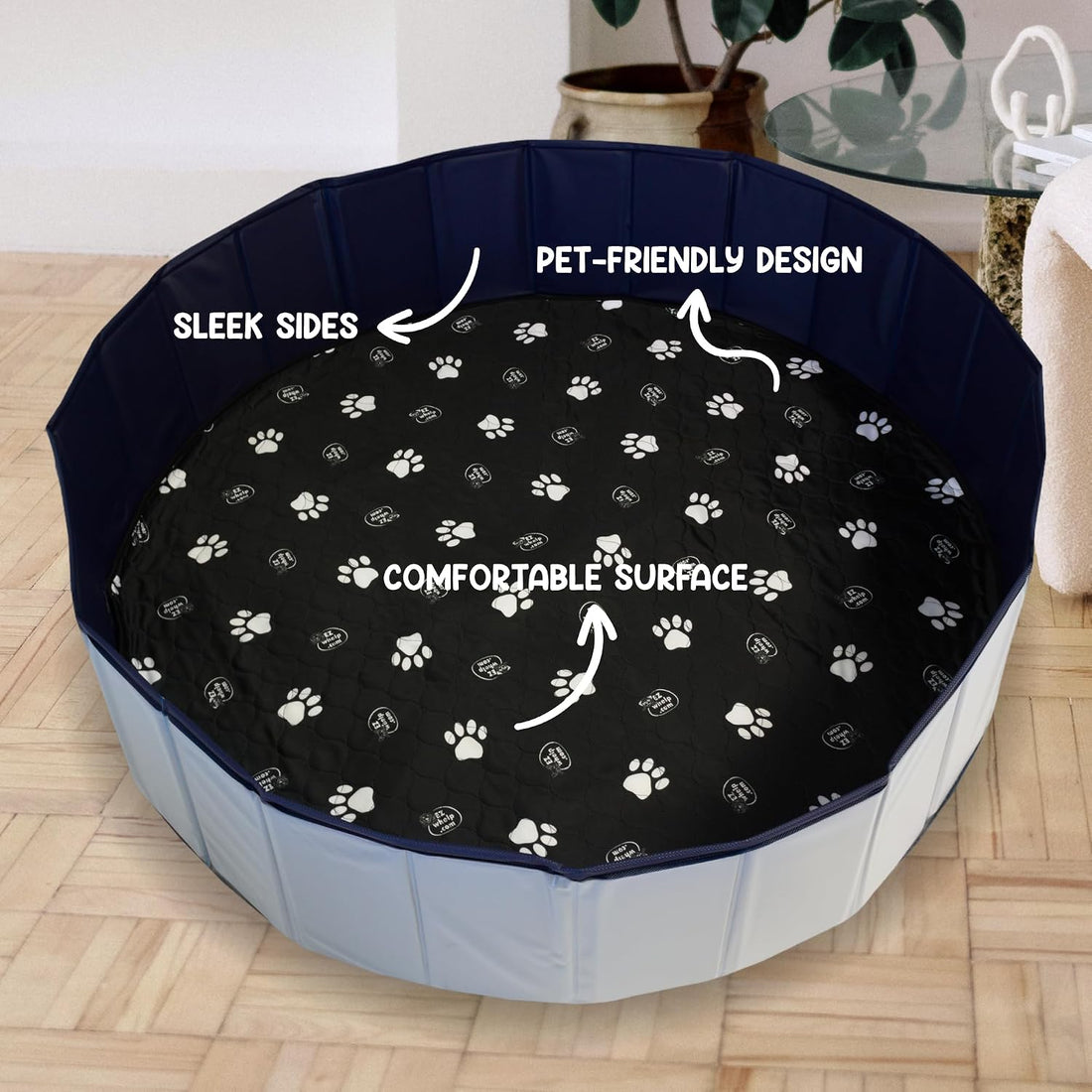 EZwhelp Foldable Whelping Box & Dog Pool, Collapsible Portable Pool