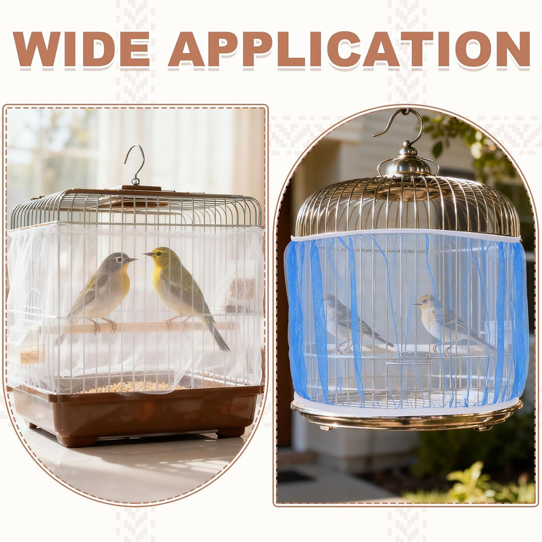 Bird Cage Seed Catcher, Bird Cage Net Cover Seeds Guard