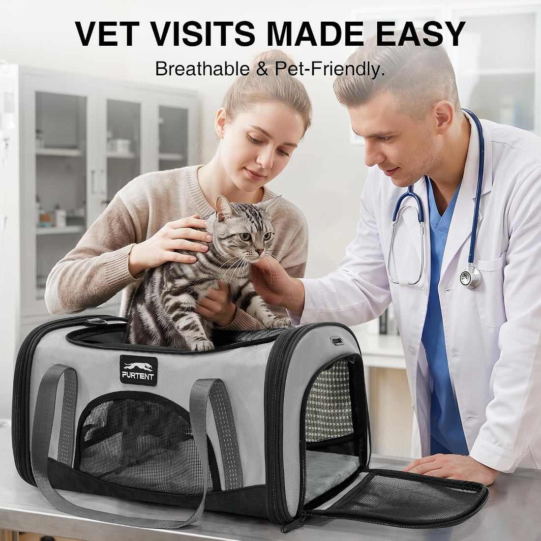 Soft Sided Cat Carrier Airline Approved Pet Travel Bag for Pet Up